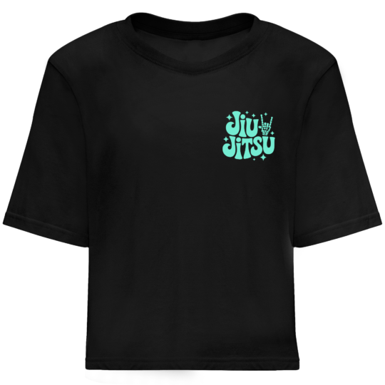 Camiseta oversize negra frente mujer BJJ Mano Calavera SACRIFICE