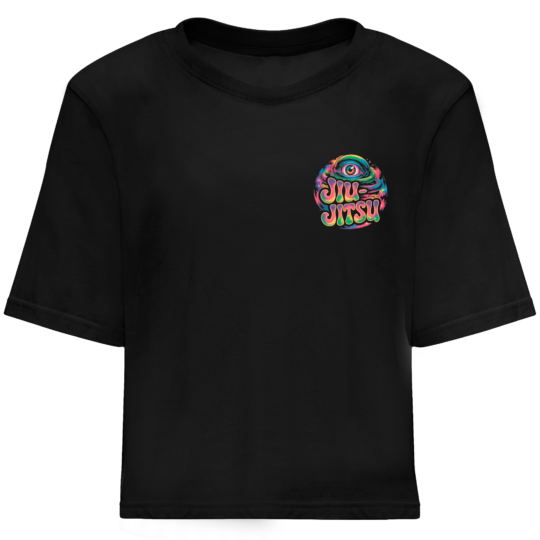 Camiseta oversize negra mujer frente BJJ Ojo Psicodélico SACRIFICE